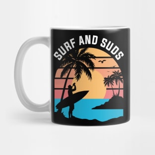 Retro Sunset Surfer Beer Edit Mug